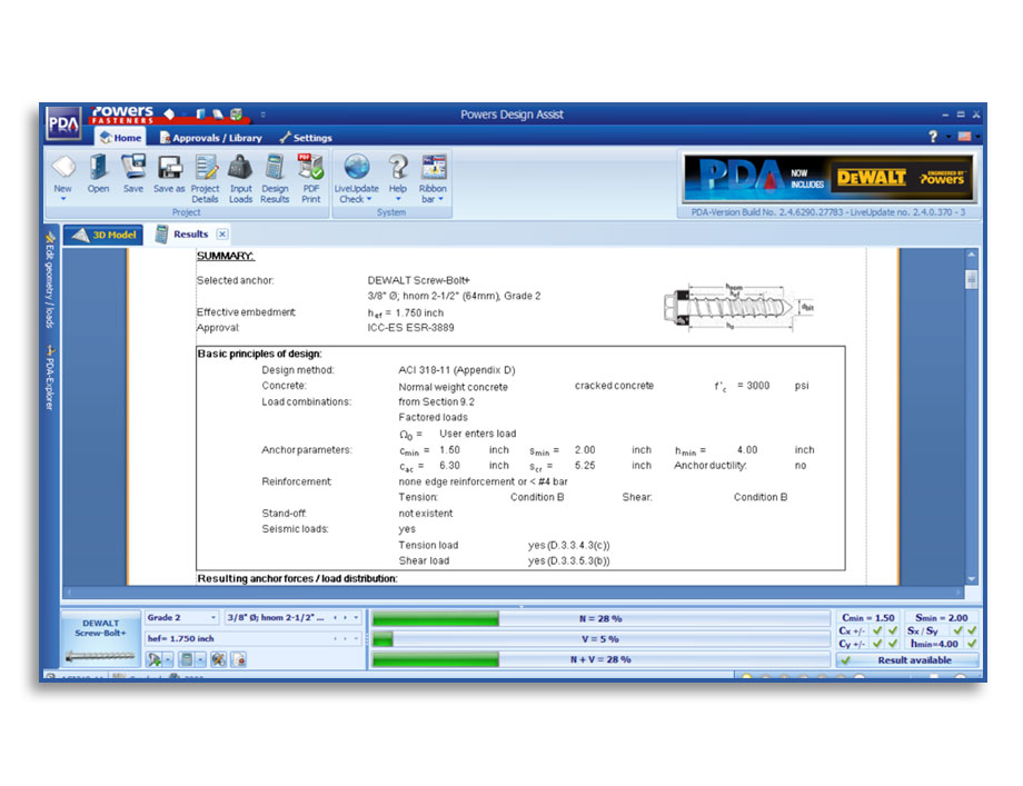 Powers Design Assist RealTime Anchor Design Software